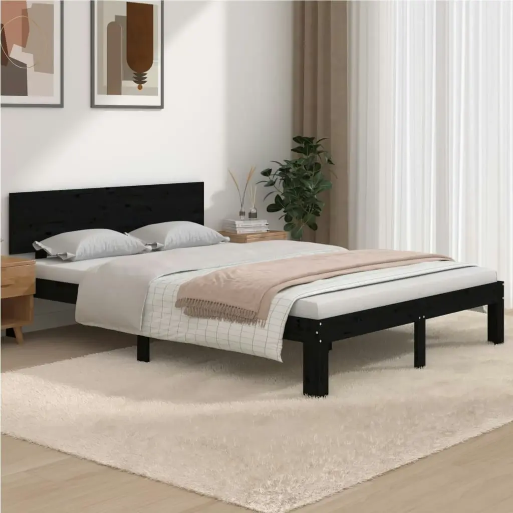 Bed Frame without Mattress Black 135x190 cm 810474