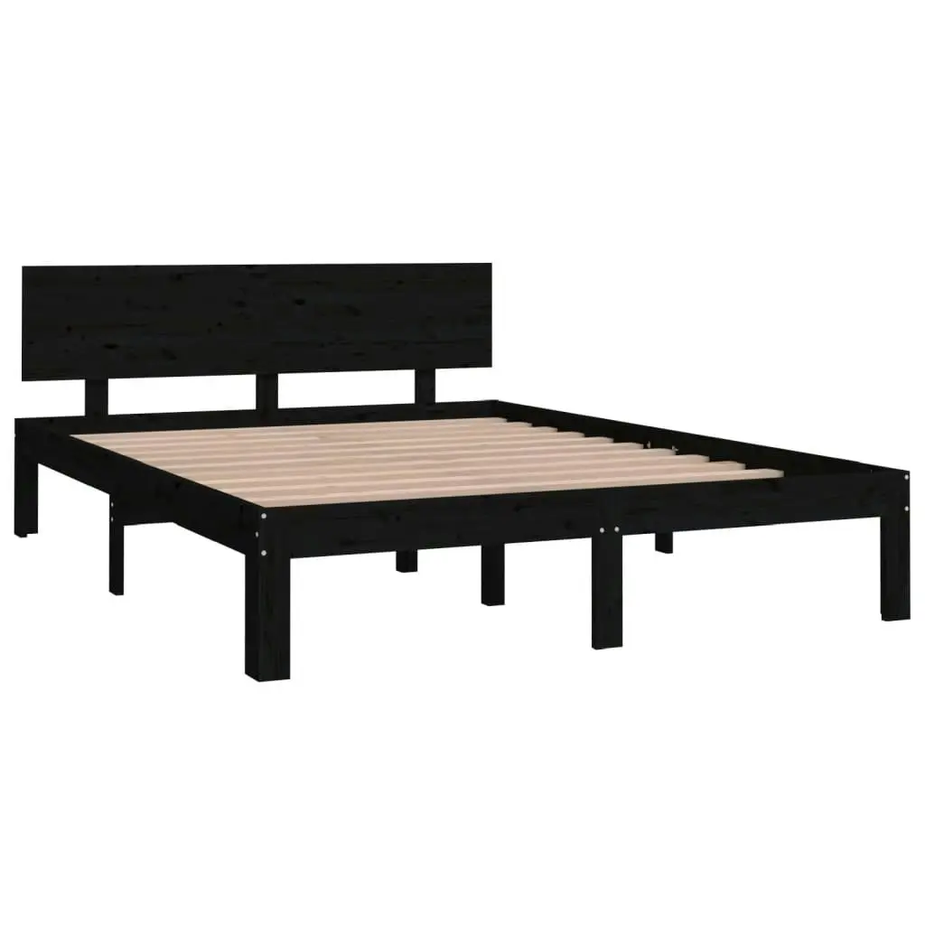 Bed Frame without Mattress Black 135x190 cm 810474