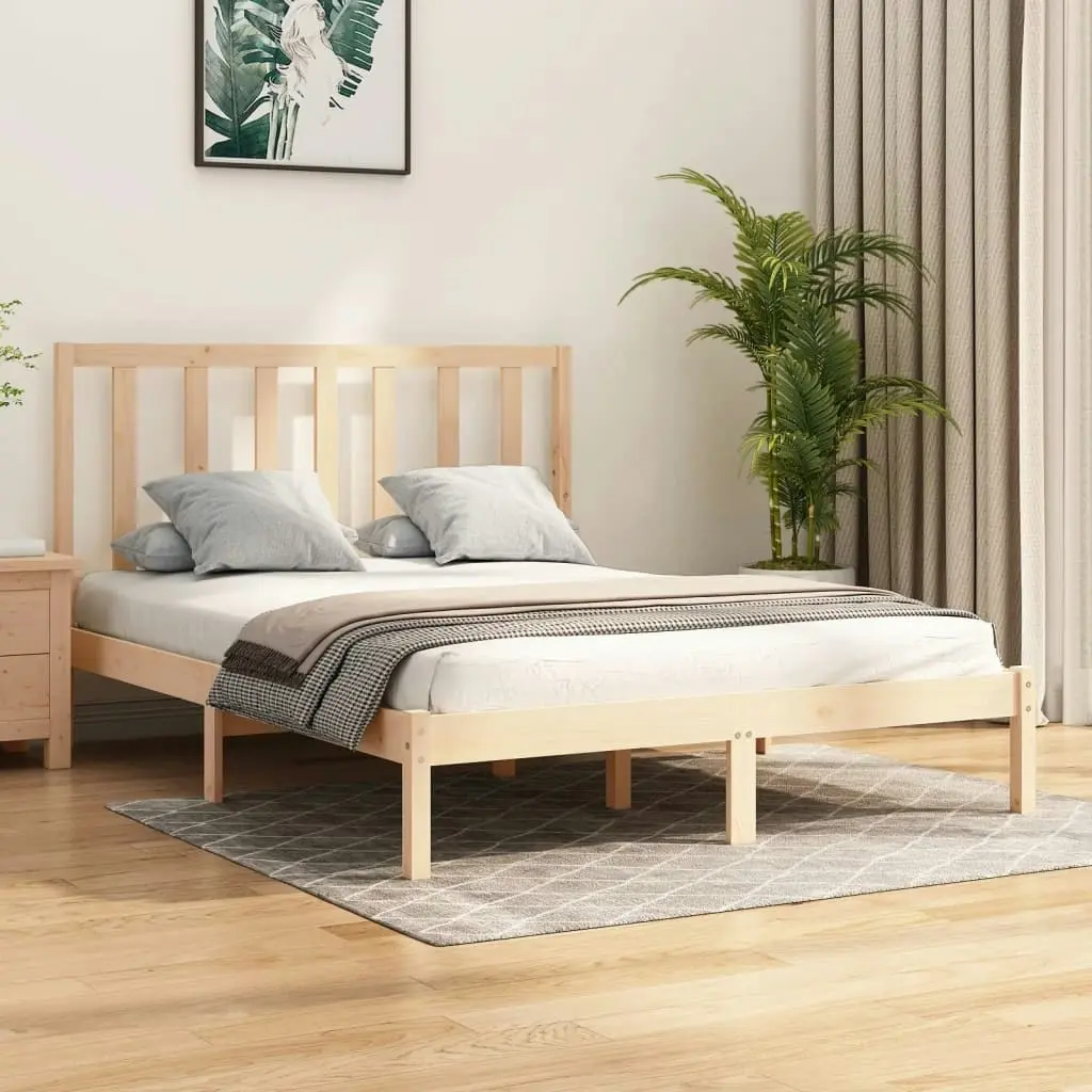 Bed Frame Solid Wood Pine 153x203 cm Queen Size 3105165