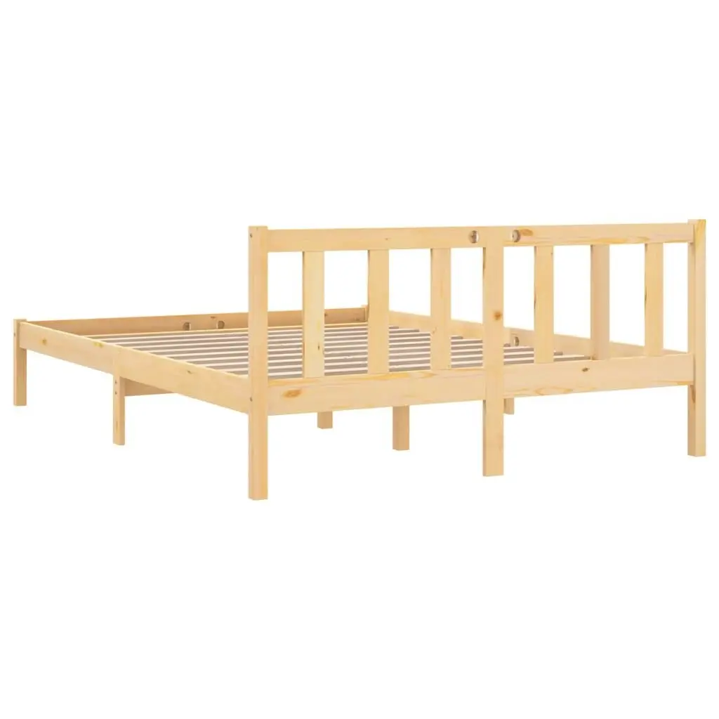 Bed Frame Solid Wood Pine 153x203 cm Queen Size 810087