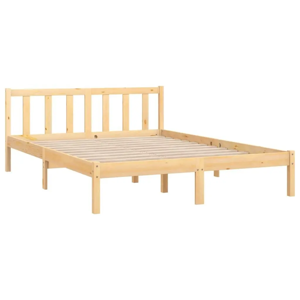 Bed Frame Solid Wood Pine 153x203 cm Queen Size 810087