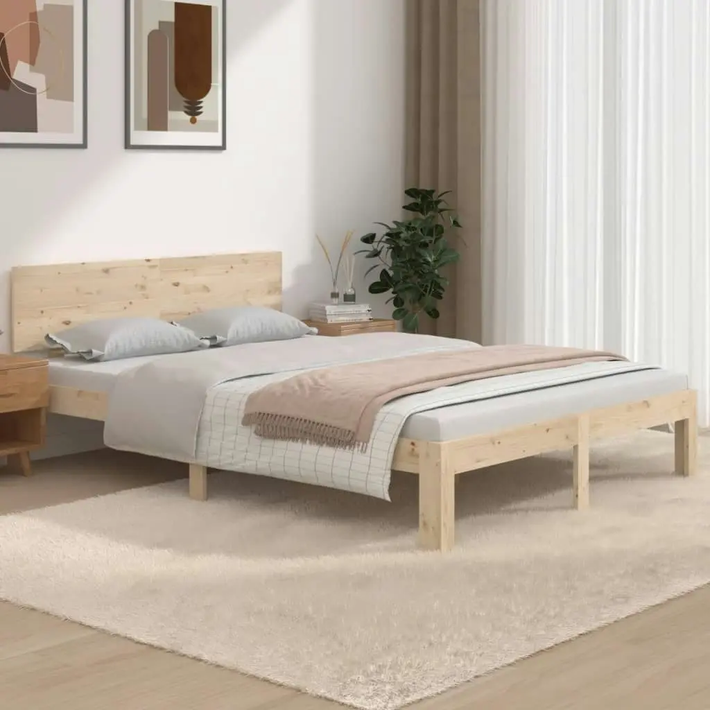 Bed Frame Solid Wood 137x187 cm Double Size 810470