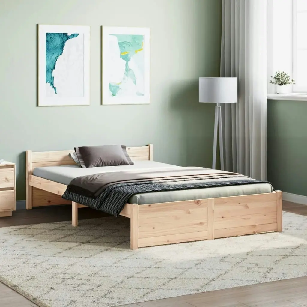 Bed Frame Solid Wood 137x187 cm Double Size 815019