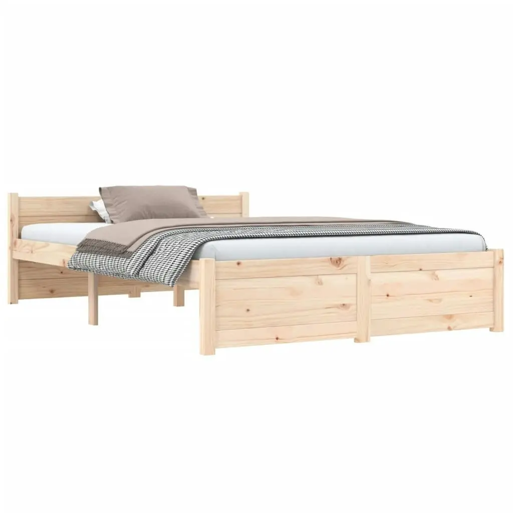 Bed Frame Solid Wood 137x187 cm Double Size 815019