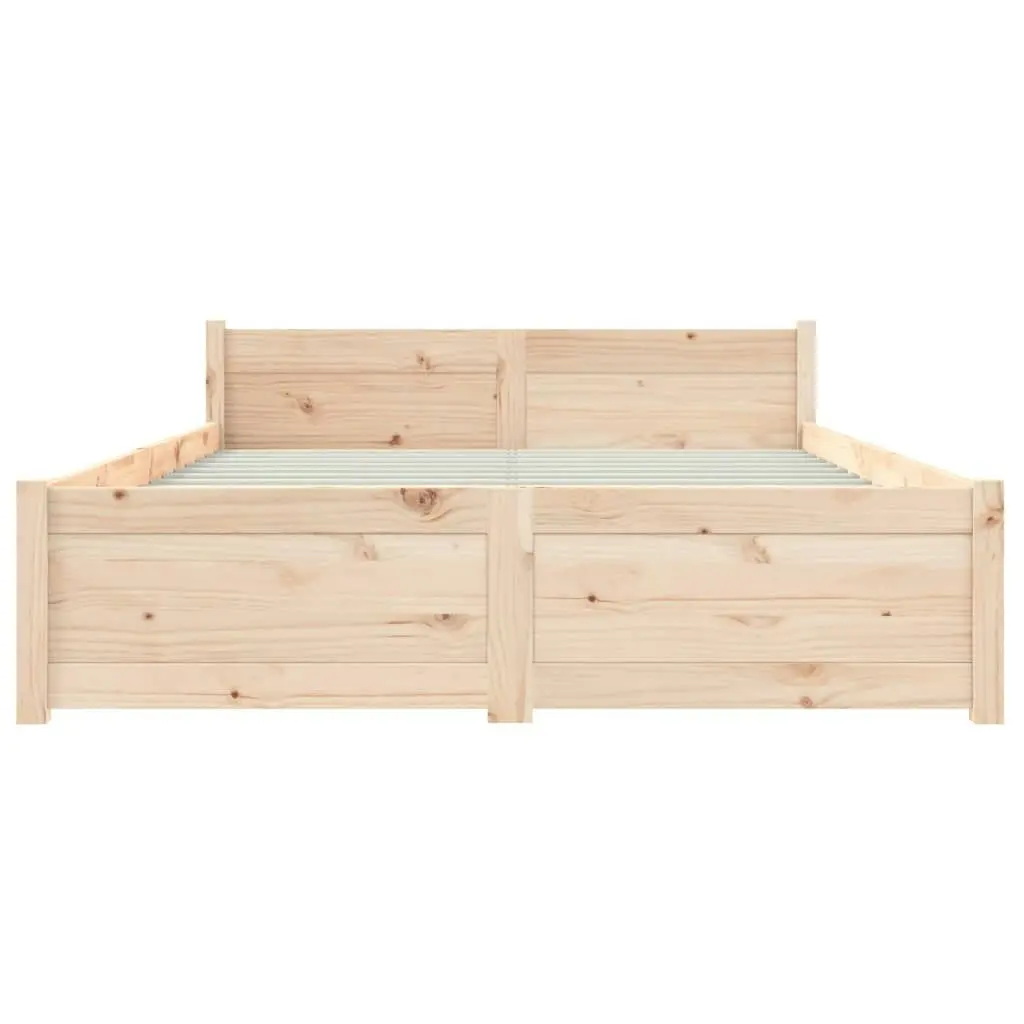 Bed Frame Solid Wood 137x187 cm Double Size 815019