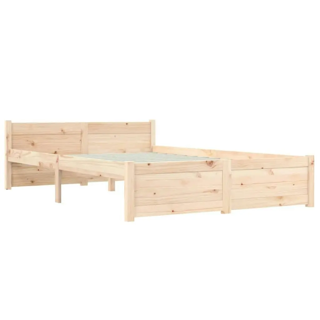 Bed Frame Solid Wood 137x187 cm Double Size 815019