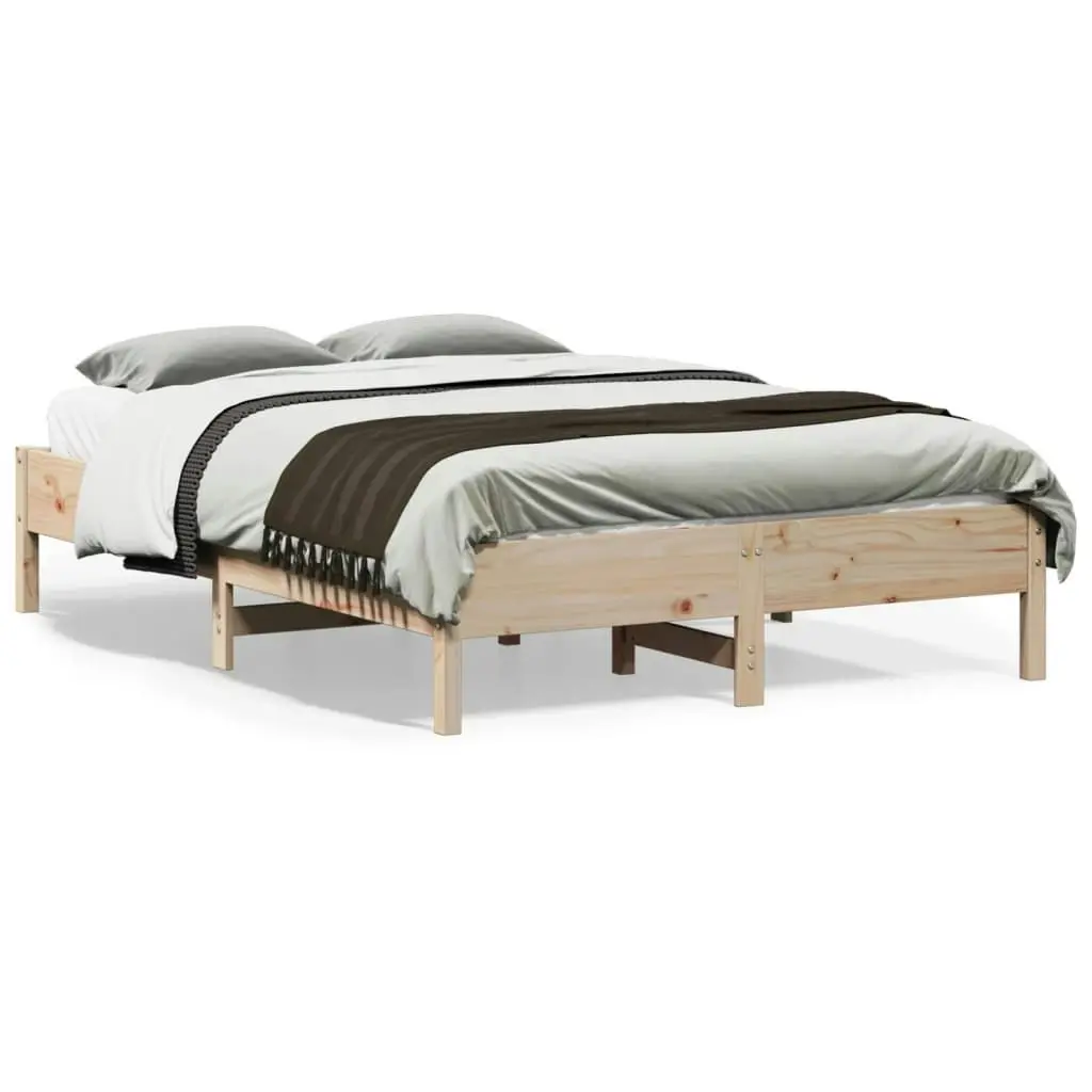 Bed Frame without Mattress 135x190 cm Solid Wood Pine 842718