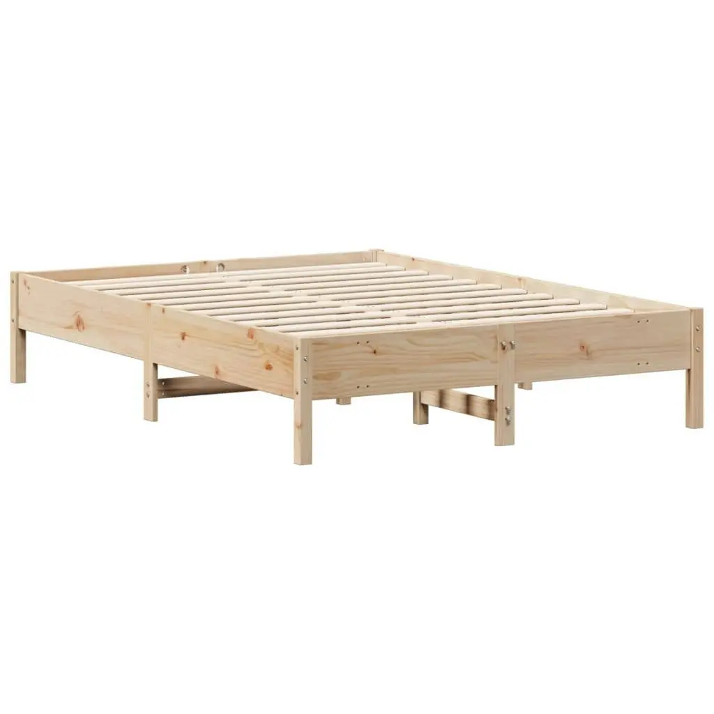 Bed Frame without Mattress 135x190 cm Solid Wood Pine 842718