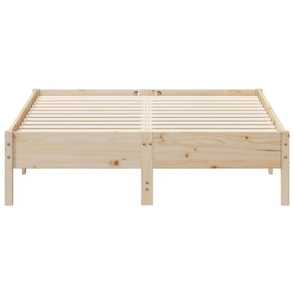 Bed Frame without Mattress 135x190 cm Solid Wood Pine 842718