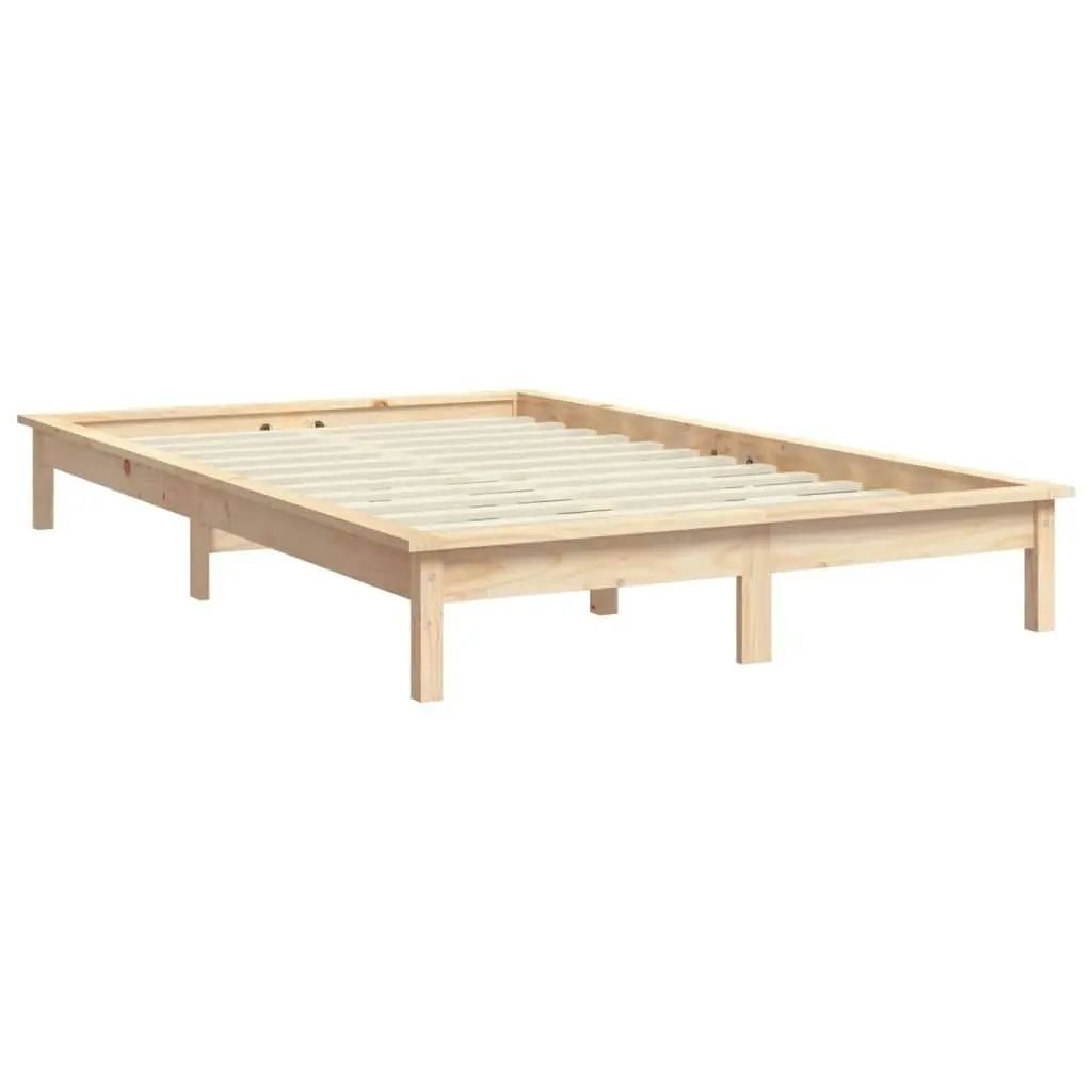 Bed Frame 153x203 cm Solid Wood Pine Queen Size 820546