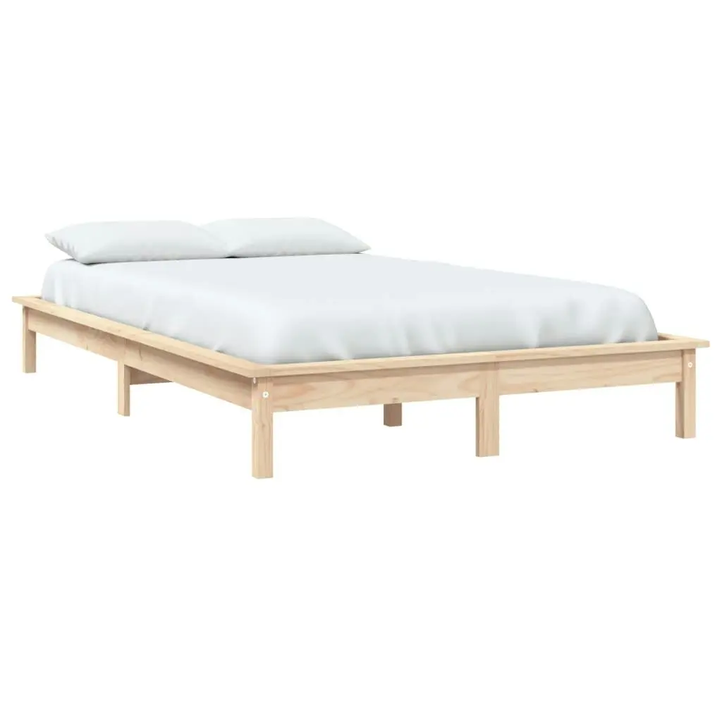 Bed Frame 153x203 cm Solid Wood Pine Queen Size 820546