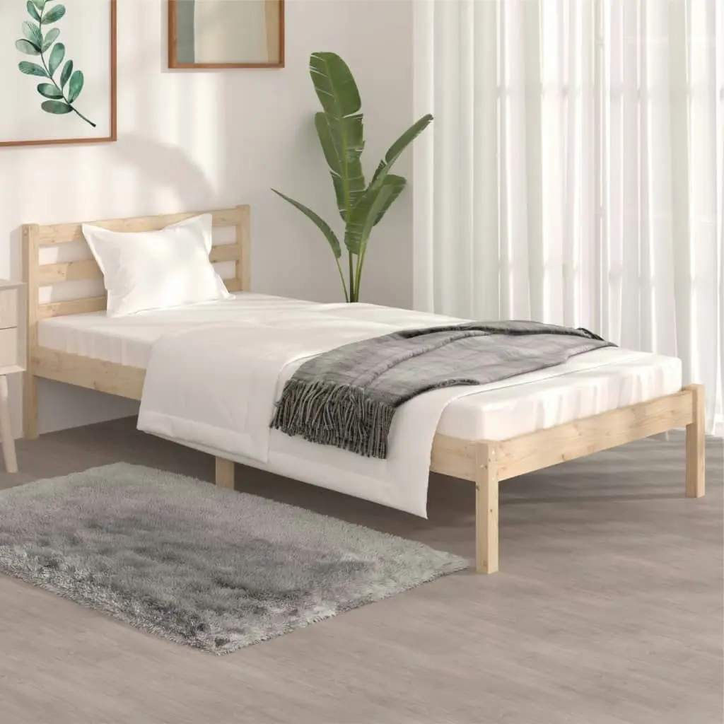 Bed Frame Solid Wood Pine 92x187 cm Single Size 810395