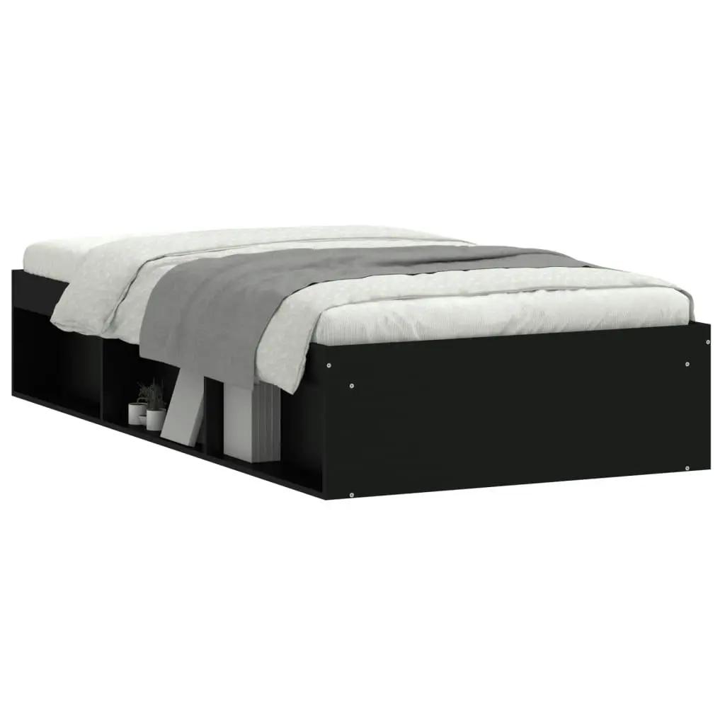 Bed Frame Black 92x187 cm Single Size 3203839