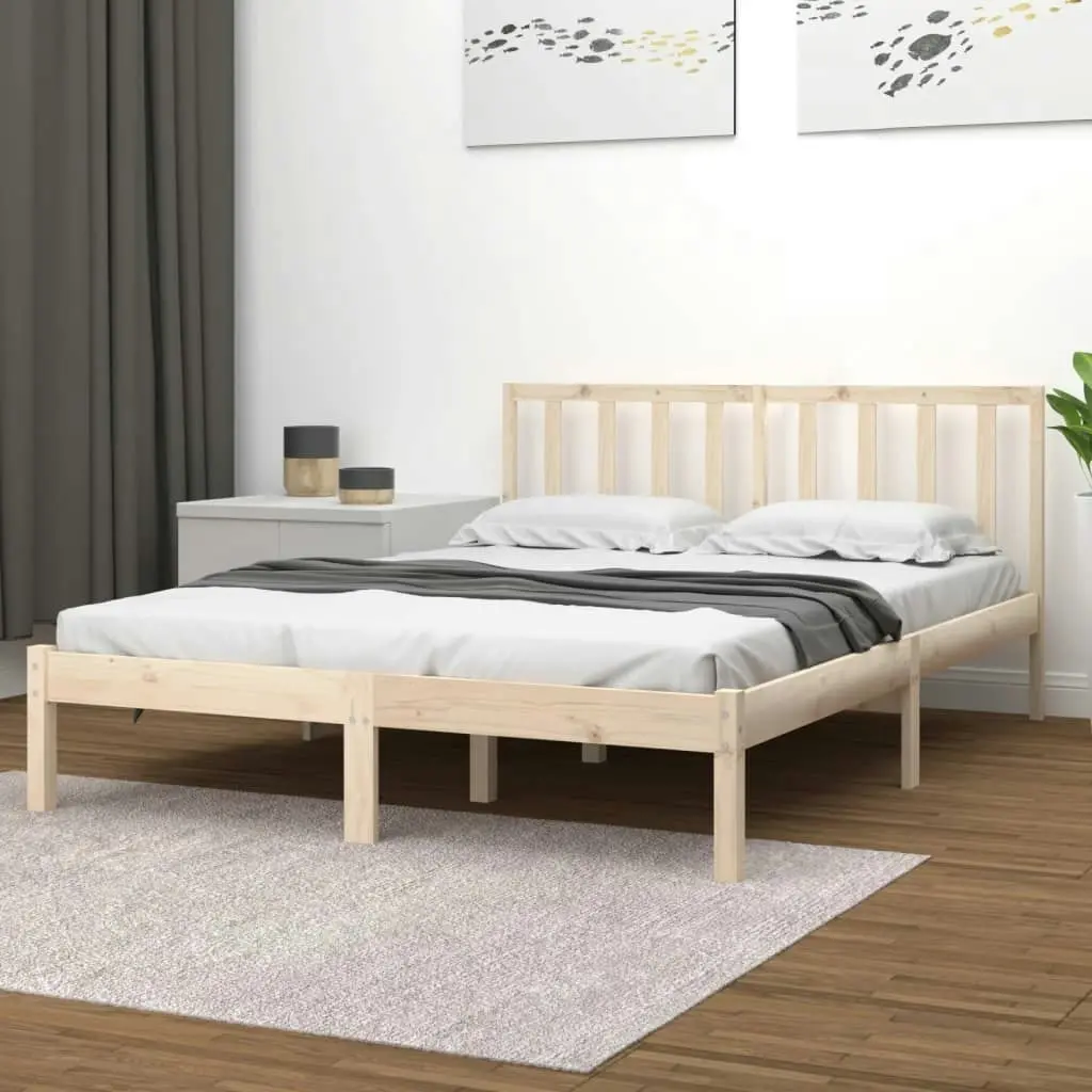 Bed Frame Solid Wood Pine 183x203 cm King Size 3105086