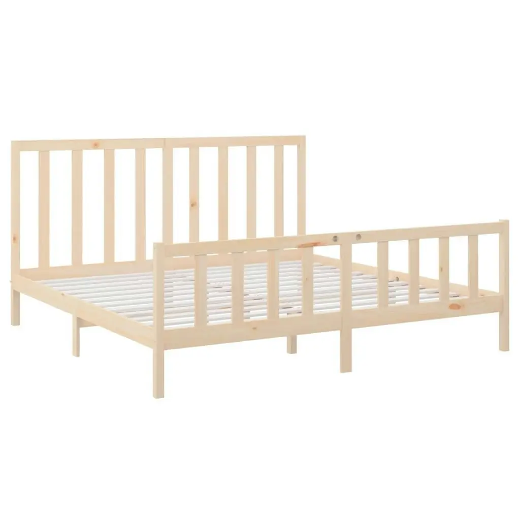 Bed Frame without Mattress 183x203 cm King Solid Wood Pine 3106718