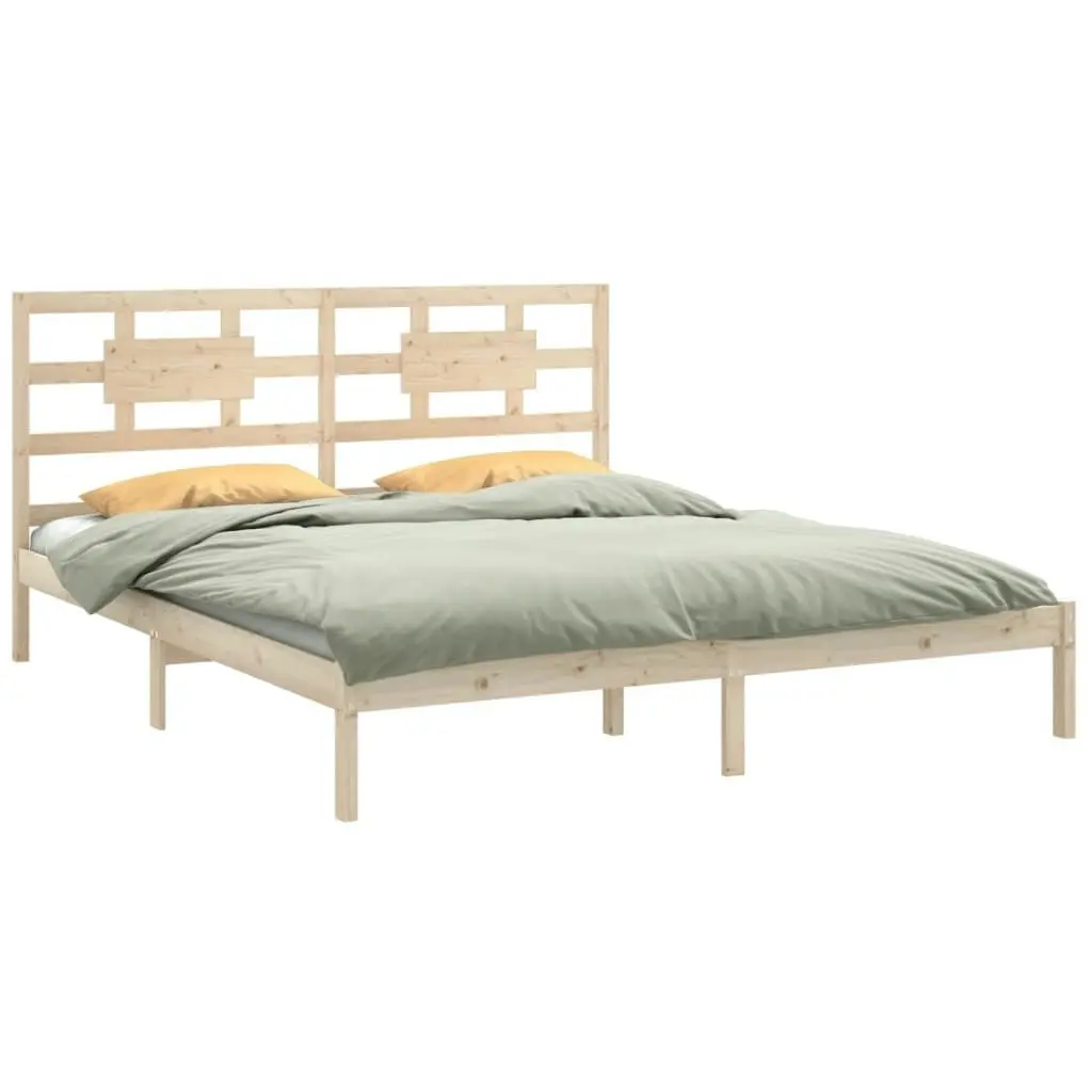 Bed Frame without Mattress 183x203 cm King Solid Wood 3105680