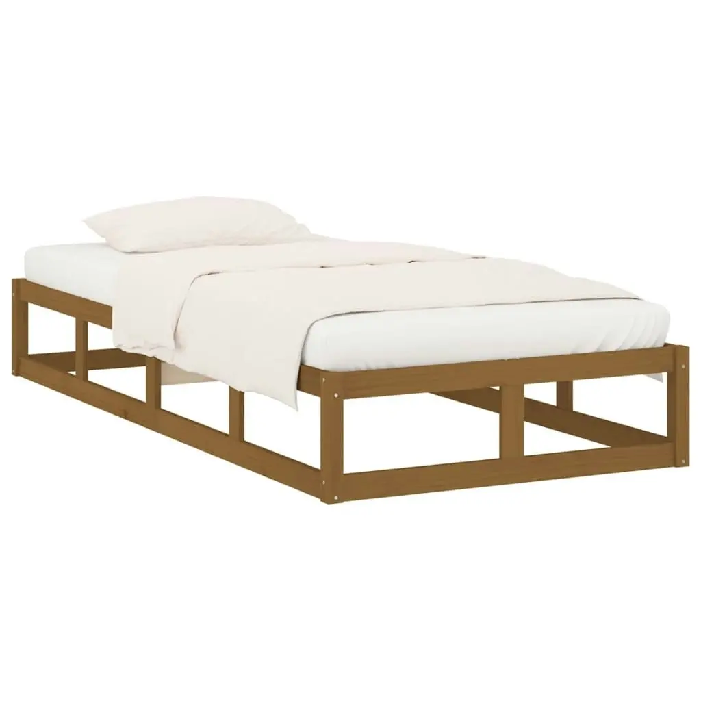 Bed Frame without Mattress Honey Brown 100x200 cm Solid Wood 820789