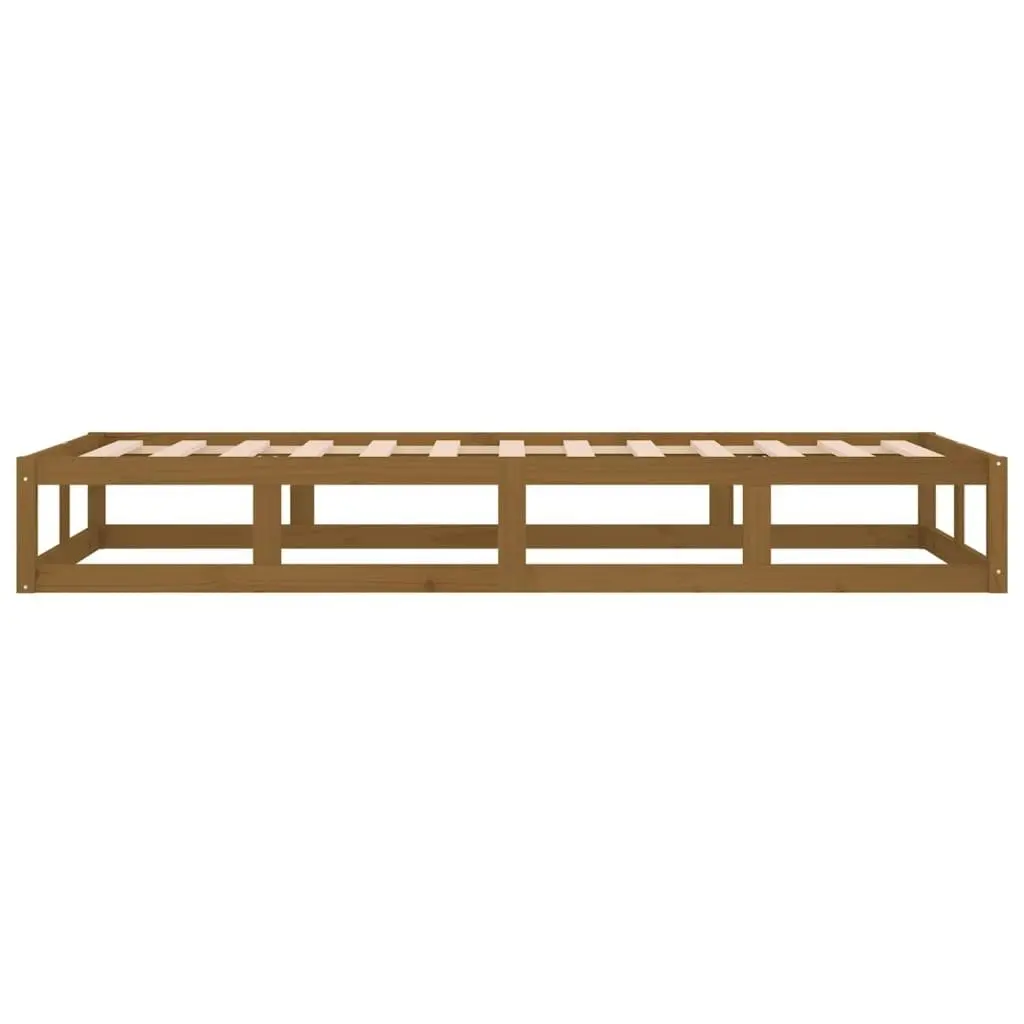 Bed Frame without Mattress Honey Brown 100x200 cm Solid Wood 820789