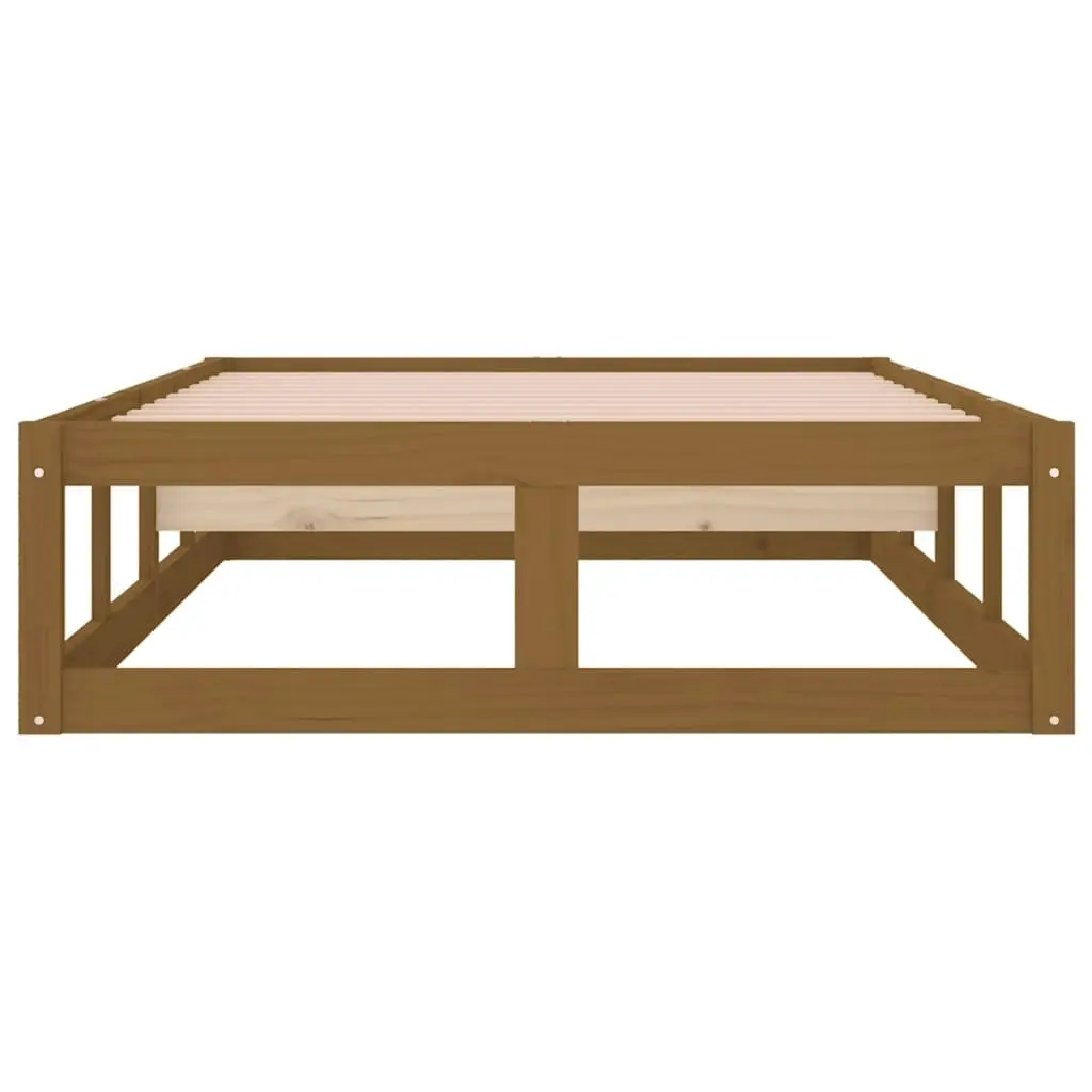 Bed Frame without Mattress Honey Brown 100x200 cm Solid Wood 820789