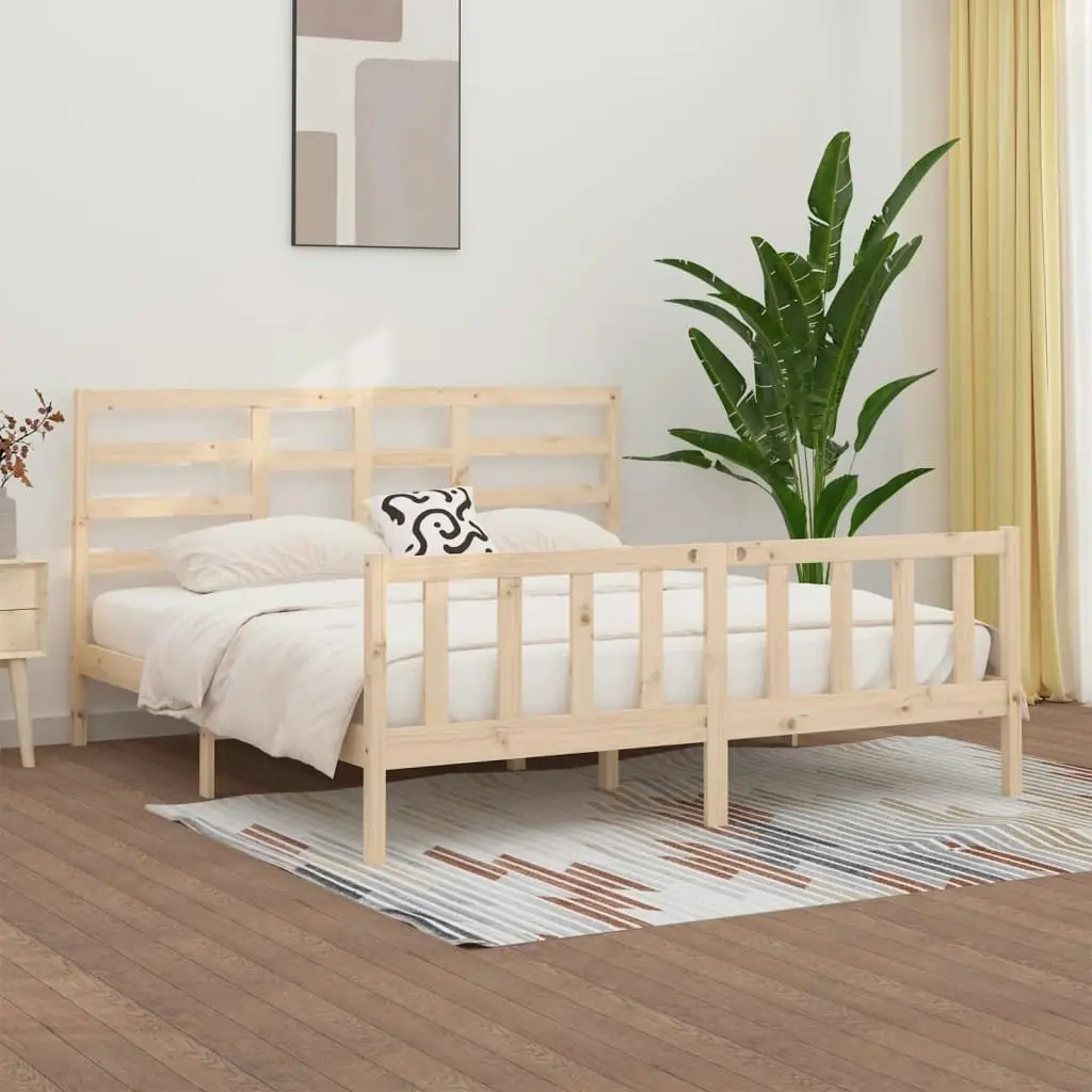 Bed Frame without Mattress 183x203 cm King Solid Wood 3107628