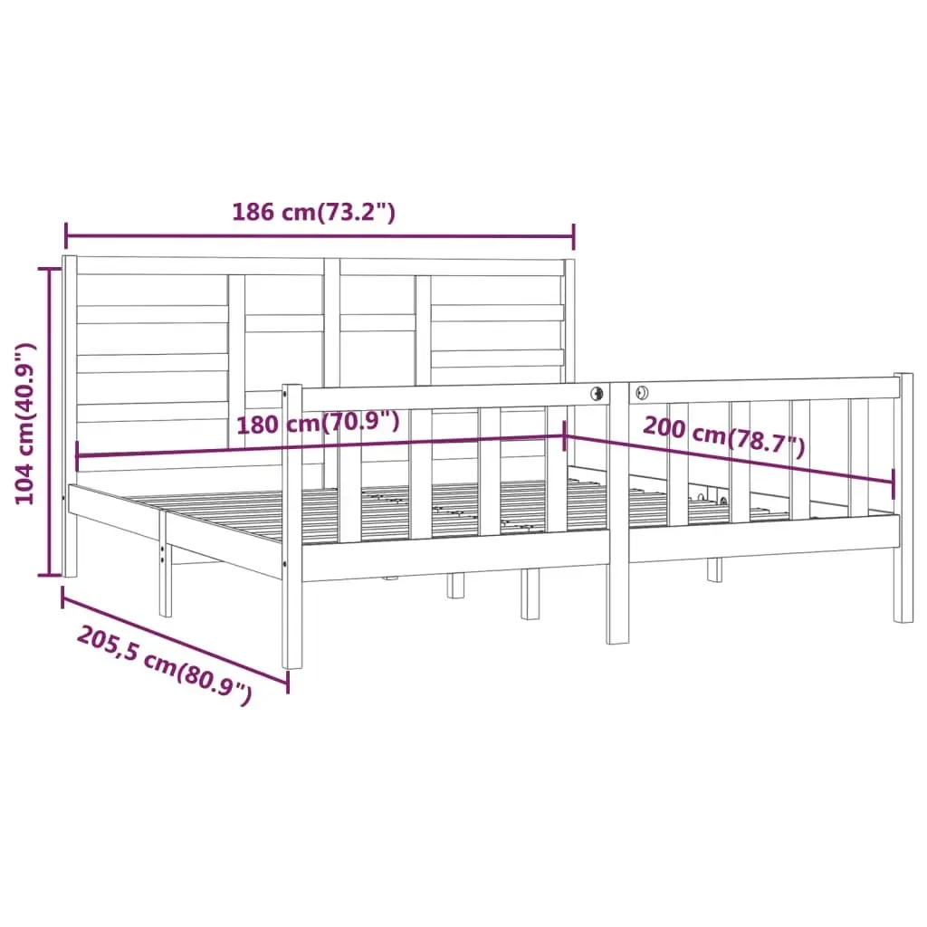 Bed Frame without Mattress 183x203 cm King Solid Wood 3107628