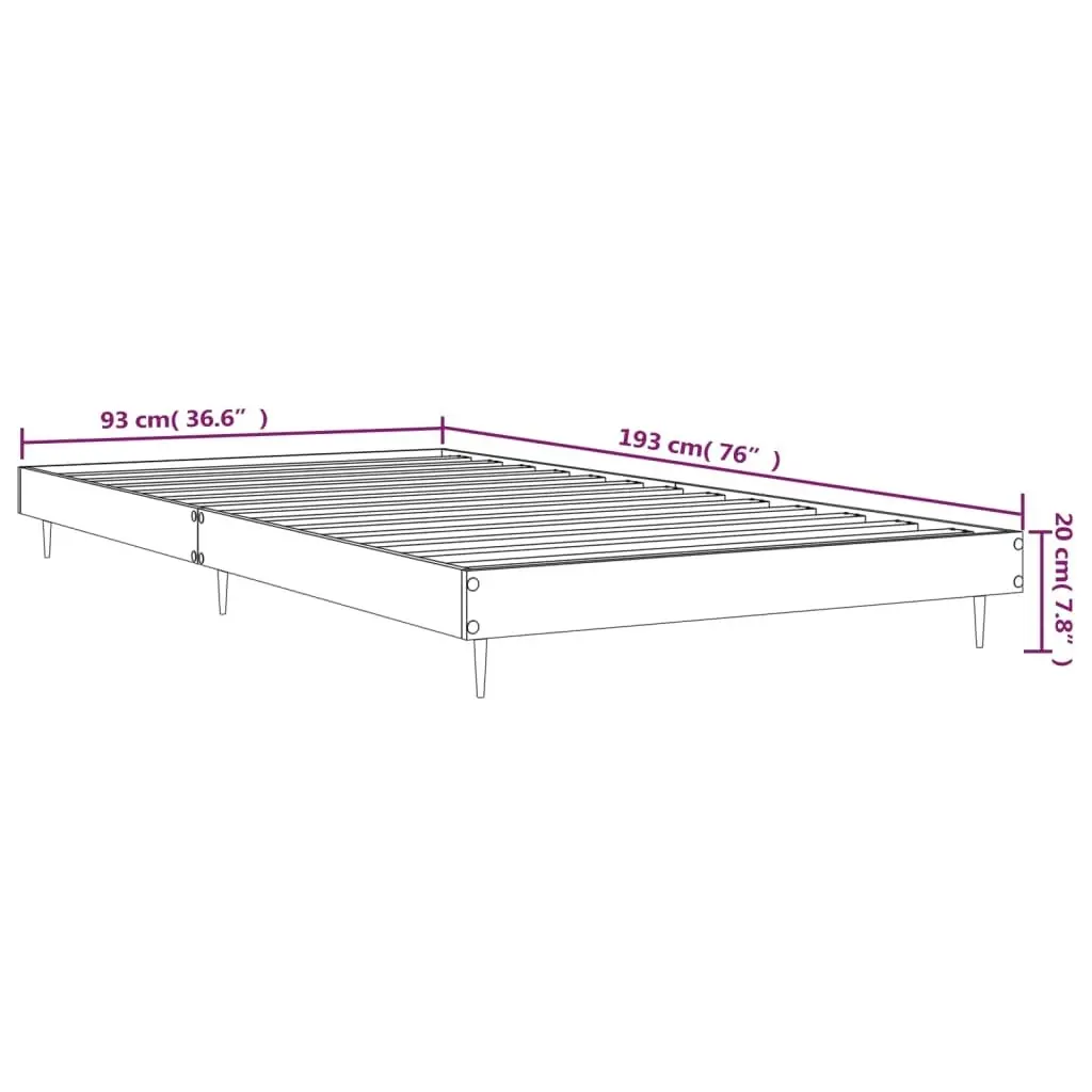 Bed Frame without Mattress Black 90x190 cm Engineered Wood 832302