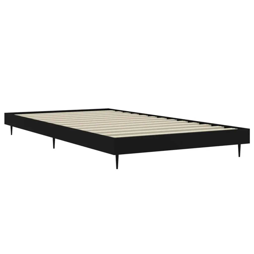 Bed Frame without Mattress Black 90x190 cm Engineered Wood 832302