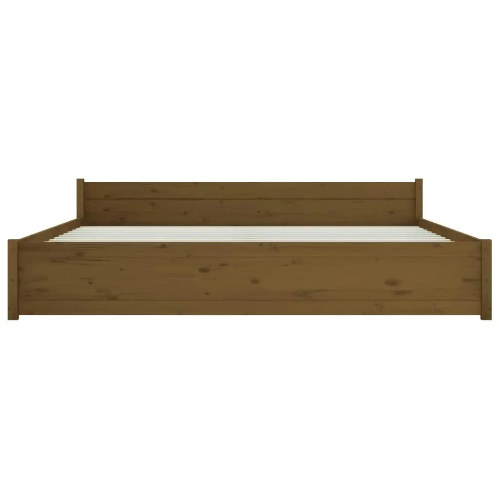 Bed Frame without Mattress Honey Brown Solid Wood 183x203 cm King 815062