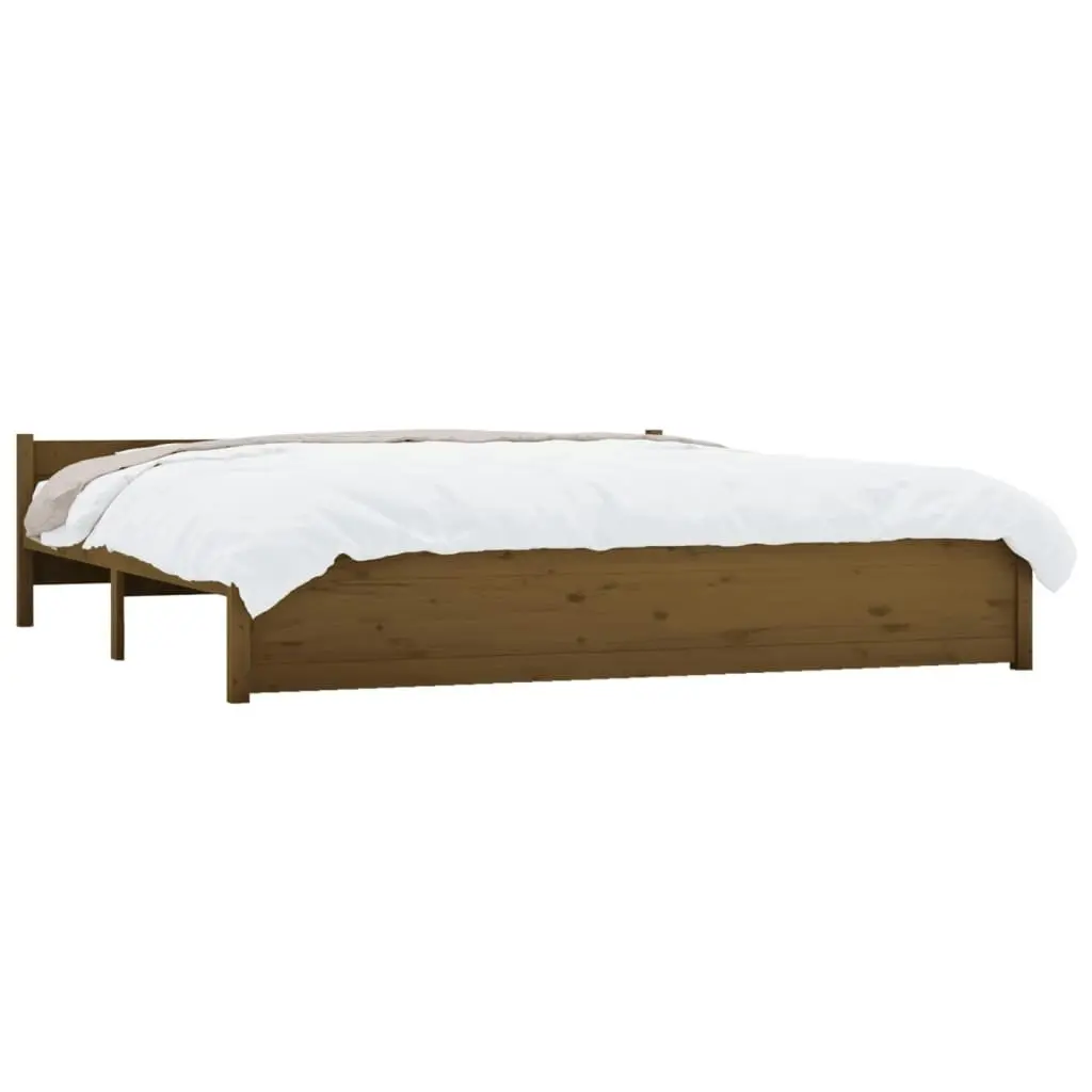 Bed Frame without Mattress Honey Brown Solid Wood 183x203 cm King 815062