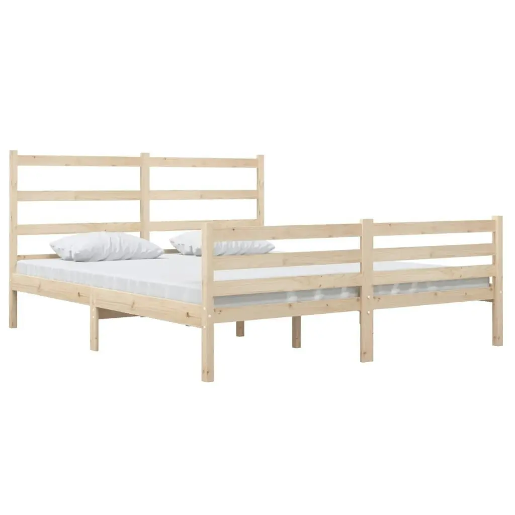 Bed Frame Solid Wood Pine 153x203 cm Queen Size 3103718