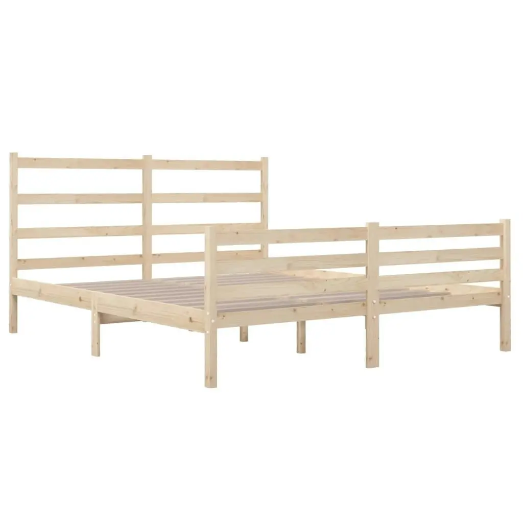 Bed Frame Solid Wood Pine 153x203 cm Queen Size 3103718