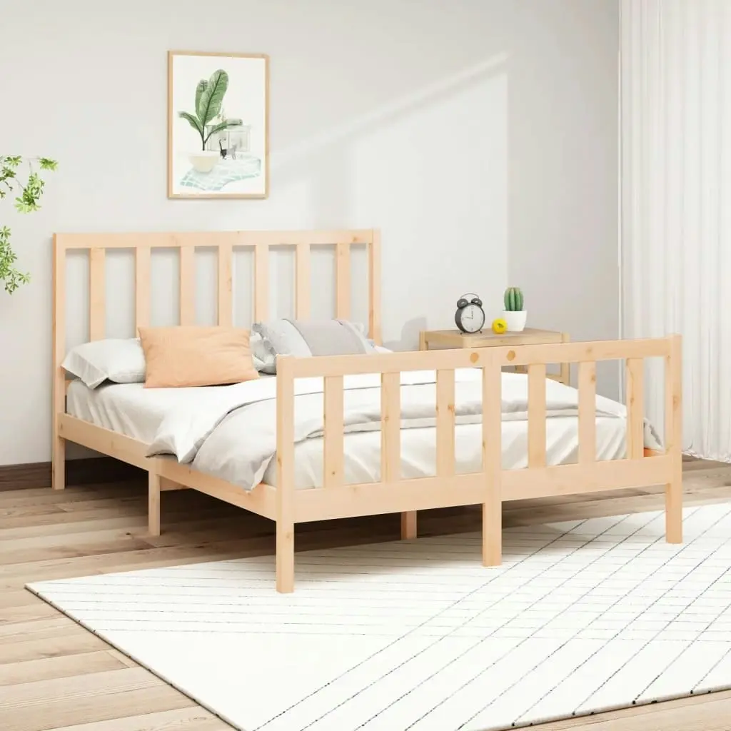 Bed Frame without Mattress 150x200 cm Solid Wood Pine 3106708