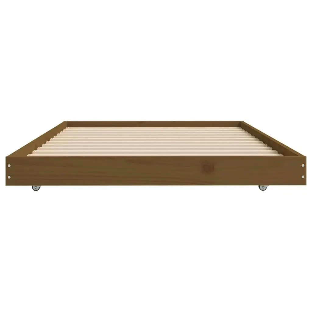 Bed Frame Honey Brown 92x187 cm Single Size Solid Wood Pine 823507