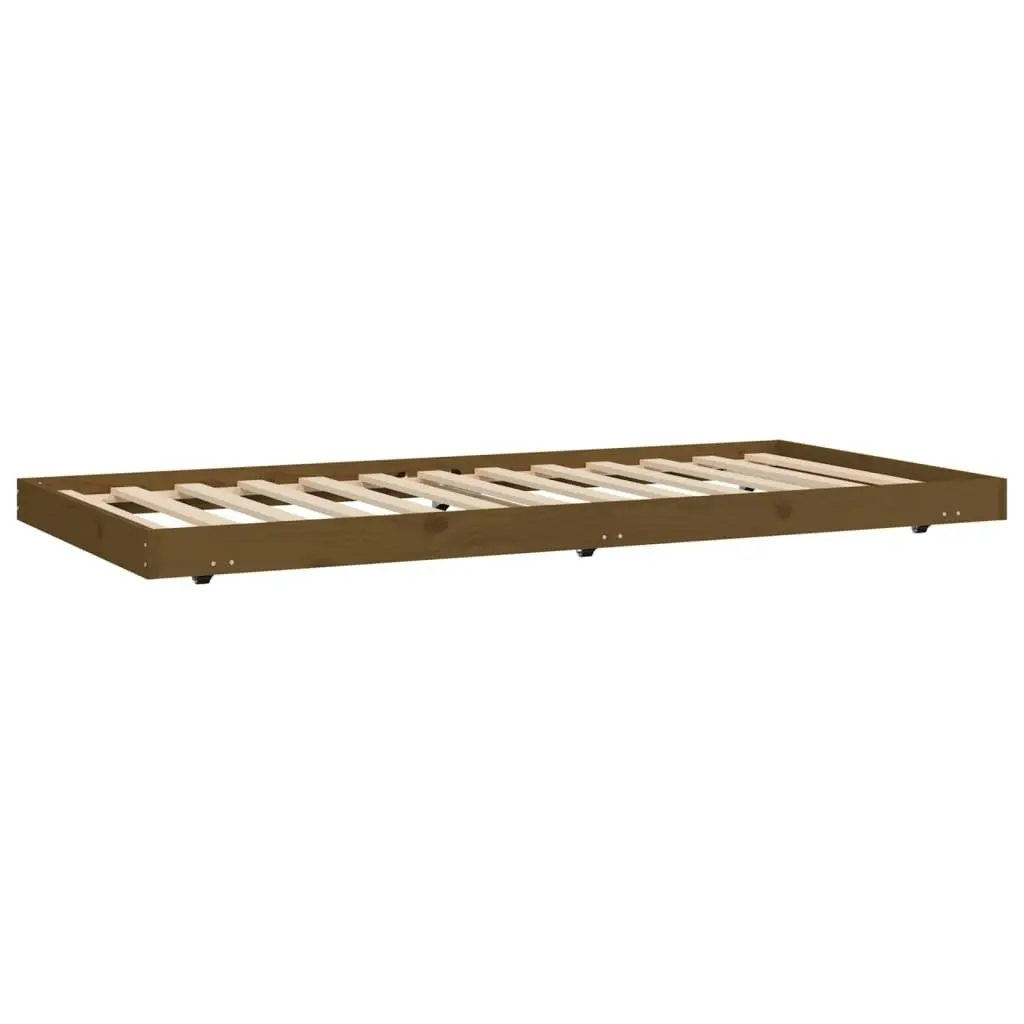 Bed Frame Honey Brown 92x187 cm Single Size Solid Wood Pine 823507