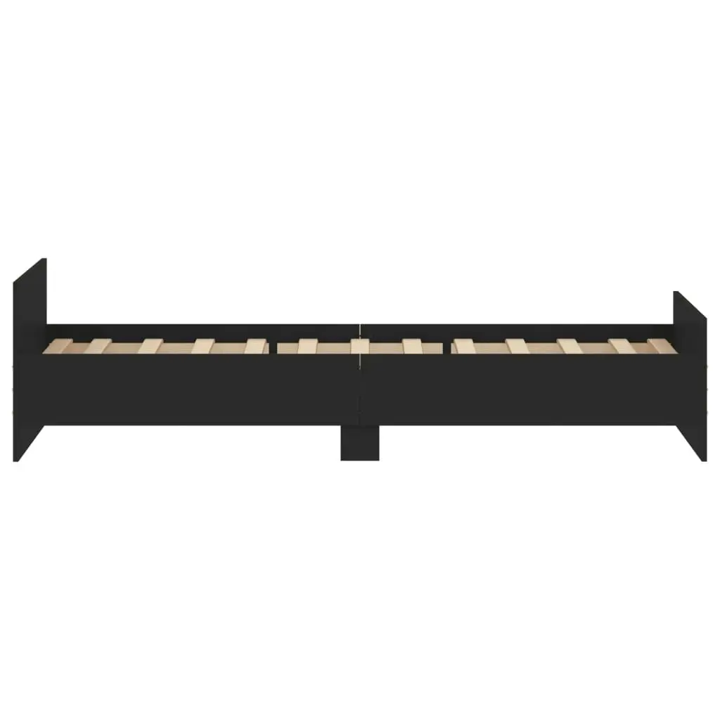 Bed Frame Black 92x187 cm Single Size Engineered Wood 835940