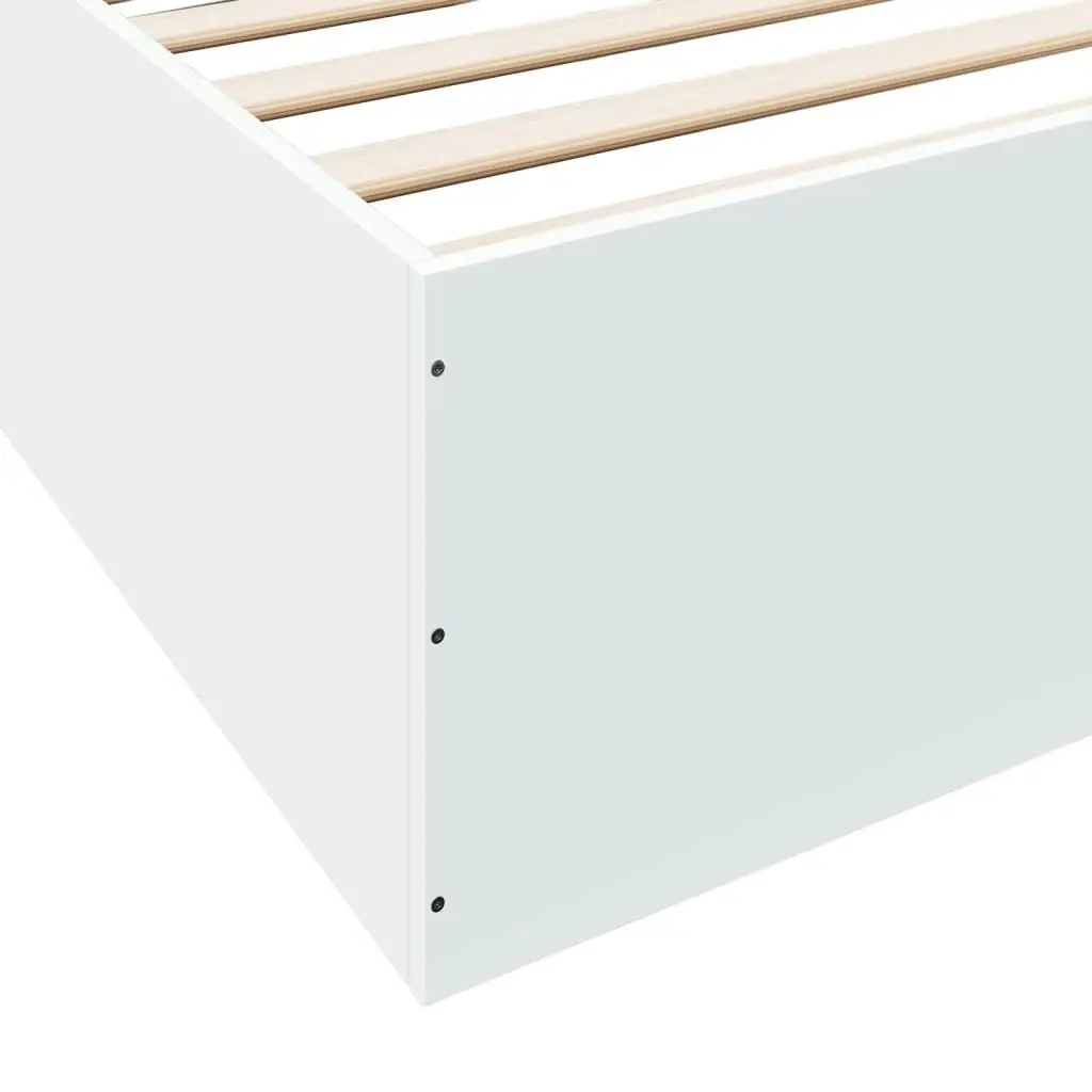 Bed Frame White 183x203 cm King Size Engineered Wood 3280993