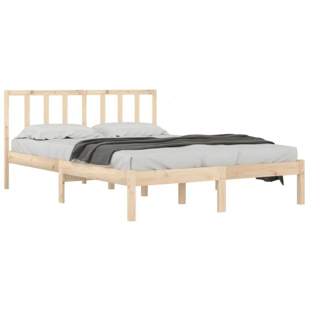 Bed Frame Solid Wood Pine 153x203 cm Queen Size 3105076