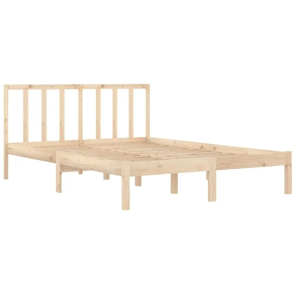 Bed Frame Solid Wood Pine 153x203 cm Queen Size 3105076