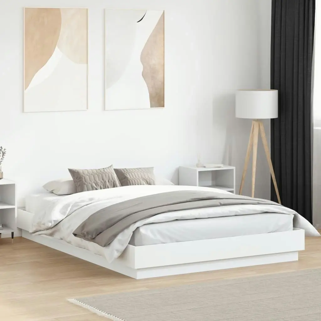 Bed Frame White 150x200 cm Engineered Wood 3209849