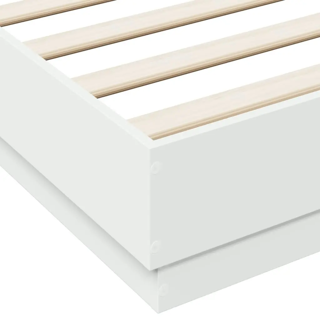 Bed Frame White 150x200 cm Engineered Wood 3209849