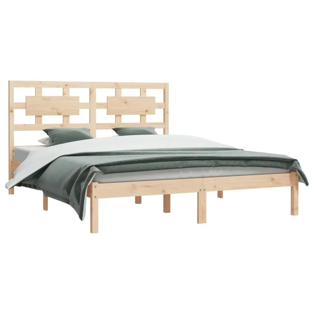 Bed Frame without Mattress 183x203 cm King Solid Wood Pine 3107368