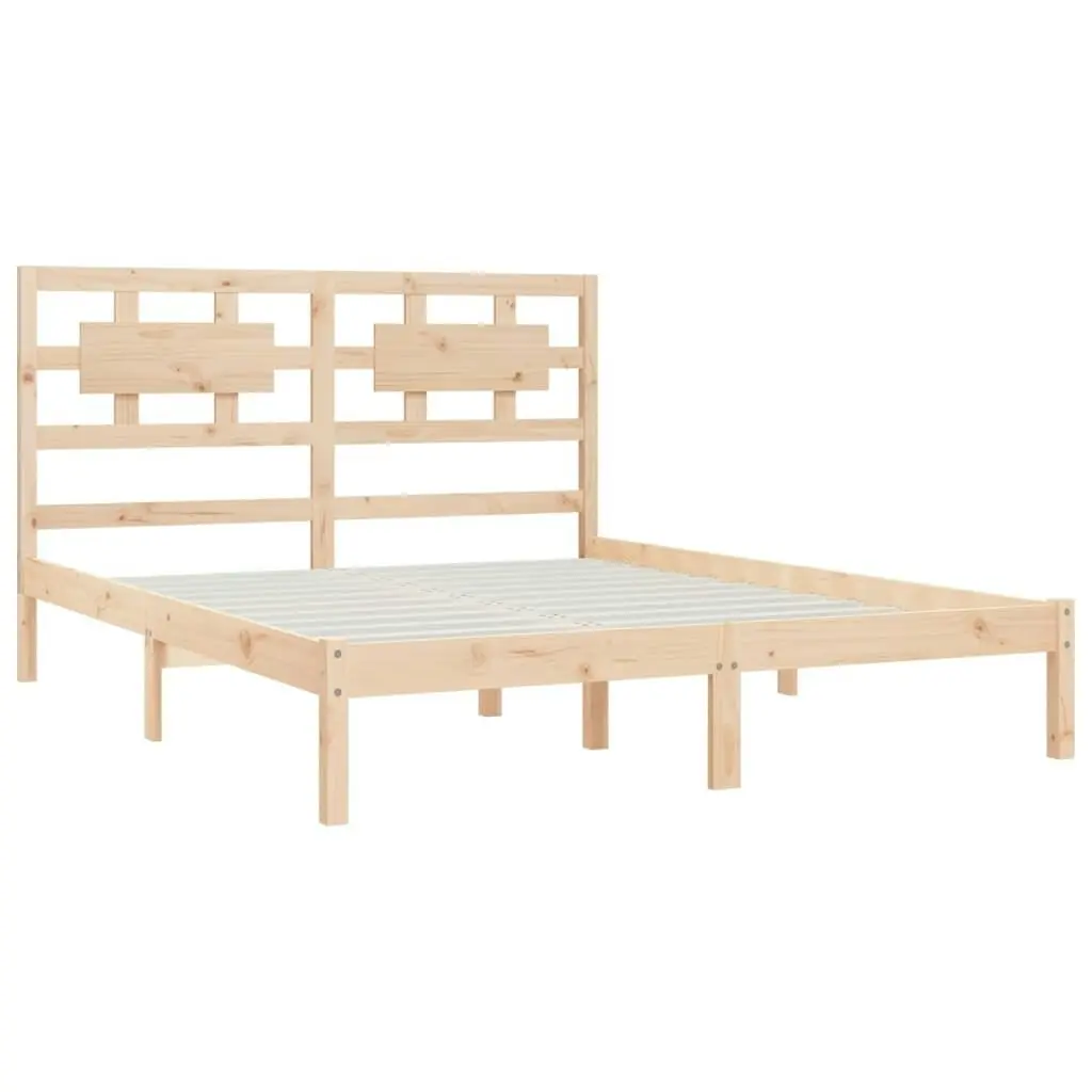 Bed Frame without Mattress 183x203 cm King Solid Wood Pine 3107368