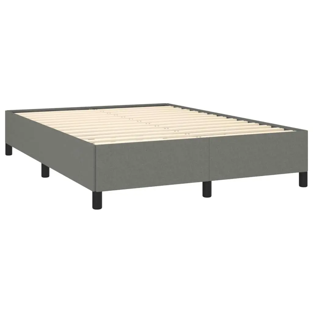 Bed Frame Dark Grey 137x187 cm Double Size Fabric 347105