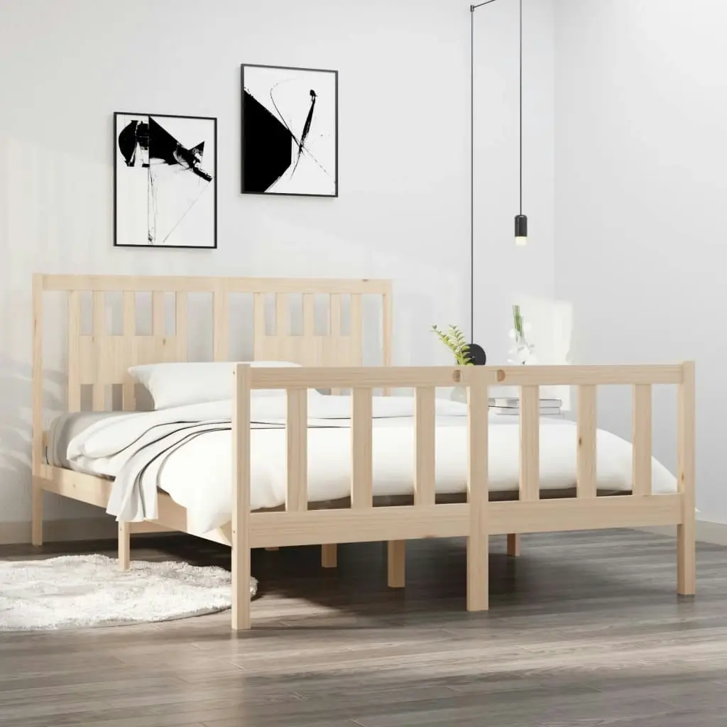 Bed Frame without Mattress 135x190 cm Solid Wood 3104103