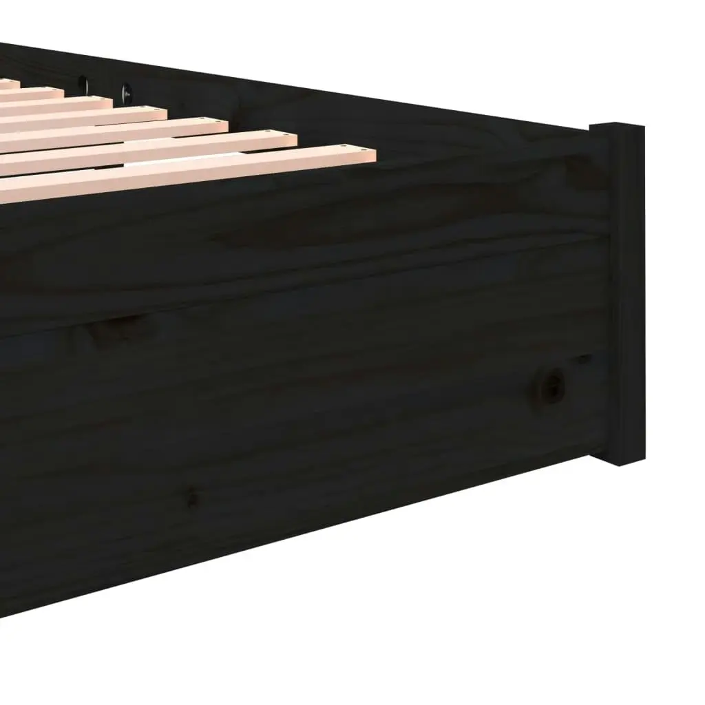 Bed Frame Black Solid Wood 153x203 cm Queen Size 814958