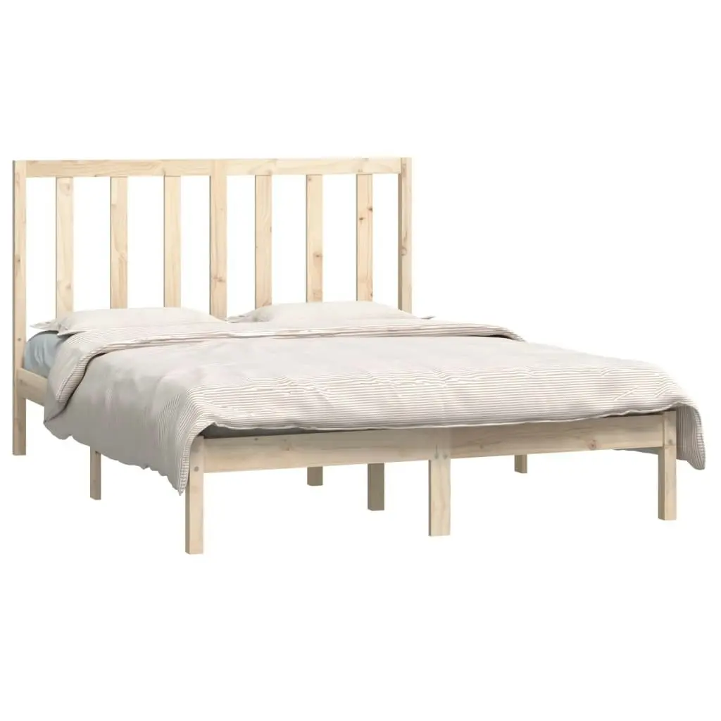 Bed Frame Solid Wood Pine 137x187 cm Double Size 3106613