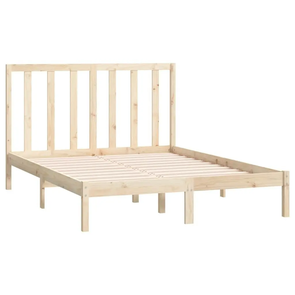 Bed Frame Solid Wood Pine 137x187 cm Double Size 3106613