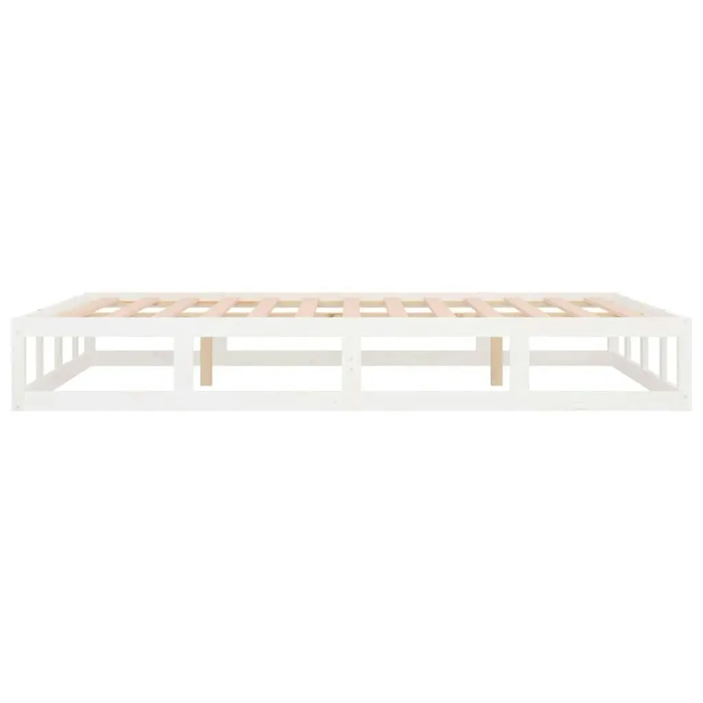 Bed Frame without Mattress White 137x187 cm Double Solid Wood 820797