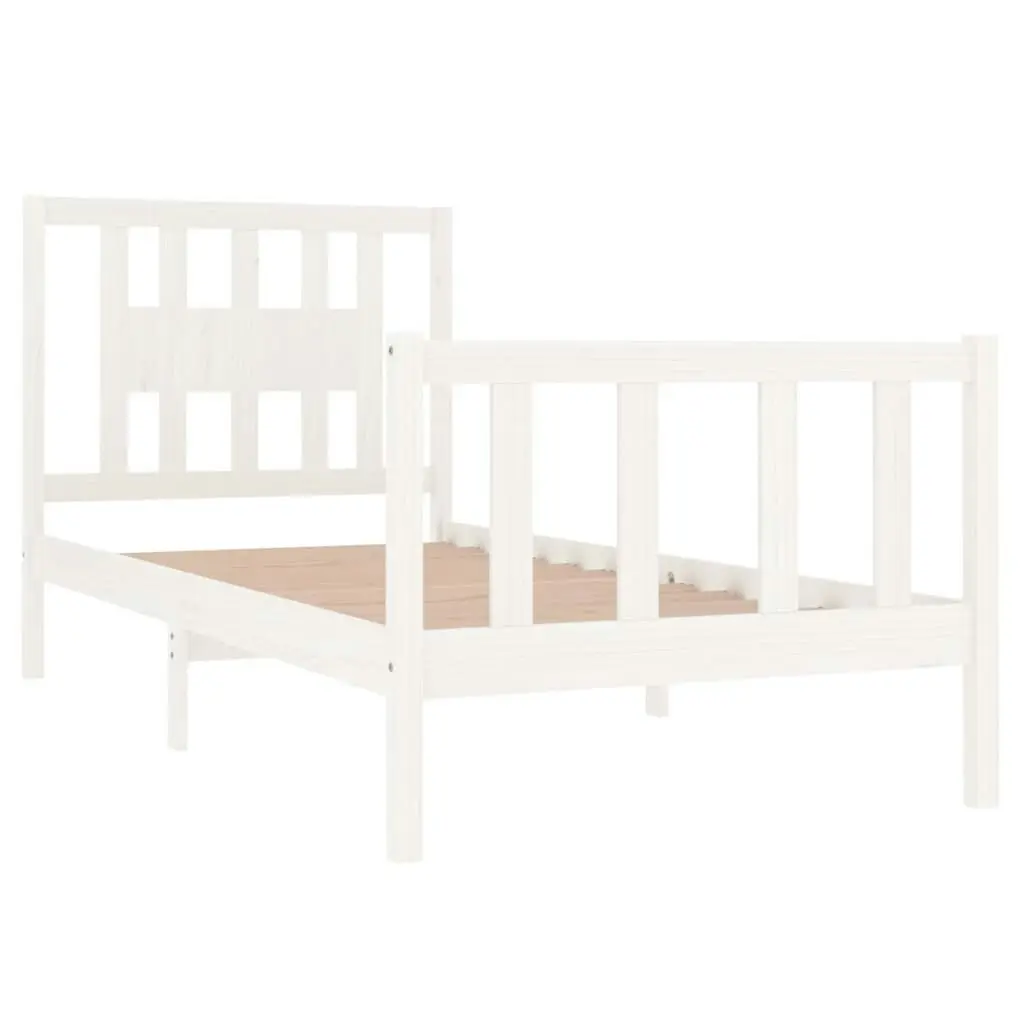 Bed Frame without Mattress White Solid Wood 90x190 cm 3104094