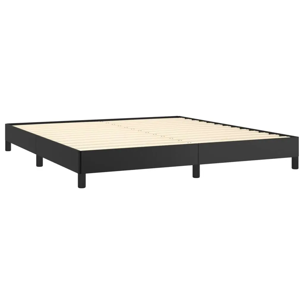 Bed Frame Black 153x203 cm Queen Size Faux Leather 346934